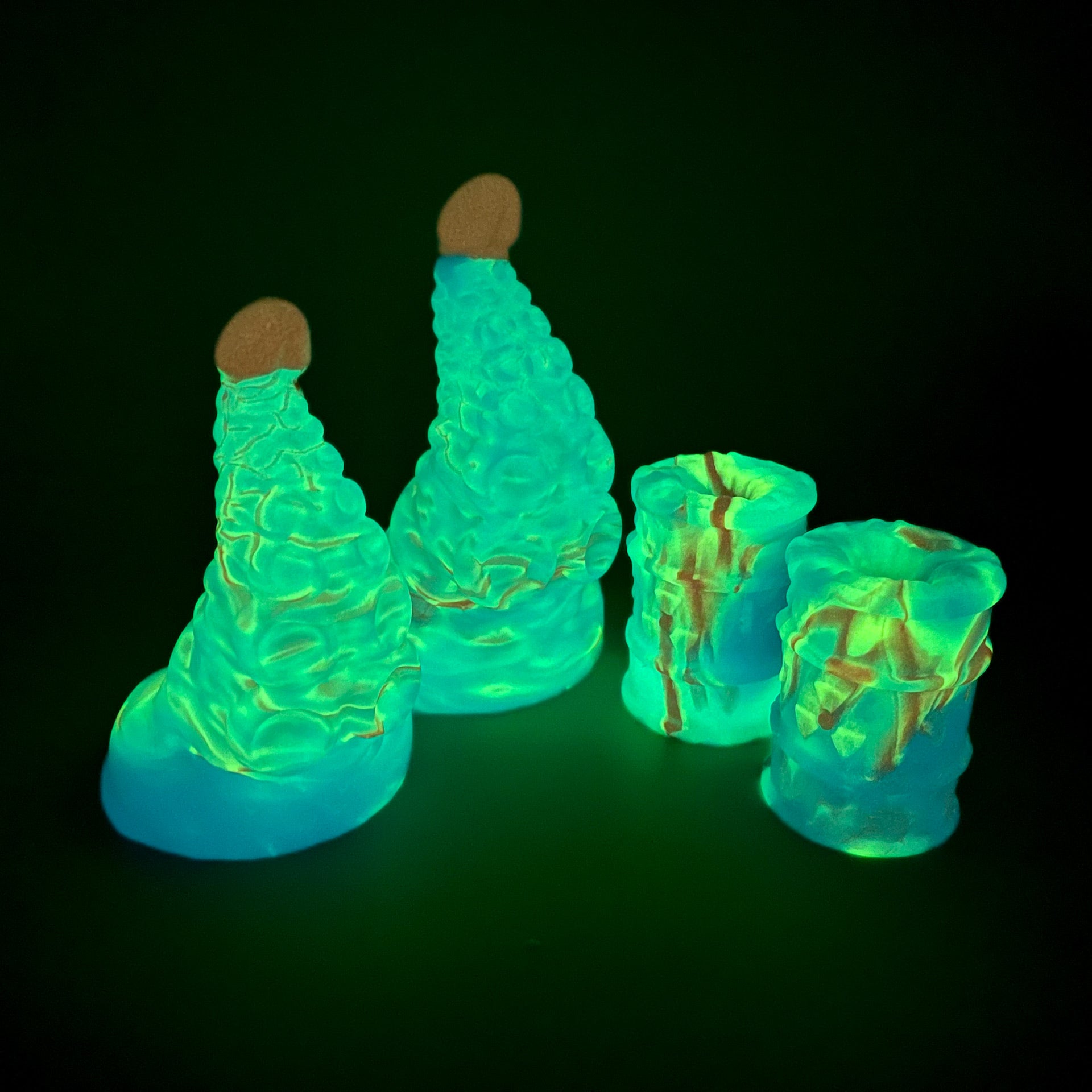 Toxxxik ‘Blue Hawaiian' #2 soft (OO30) GITD mini closed-end pen/stroker (trans)