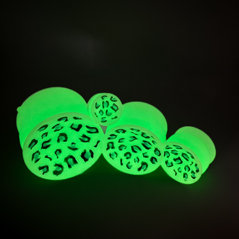 Double-sided suction cup 'Slime Leopard' UV/GITD small