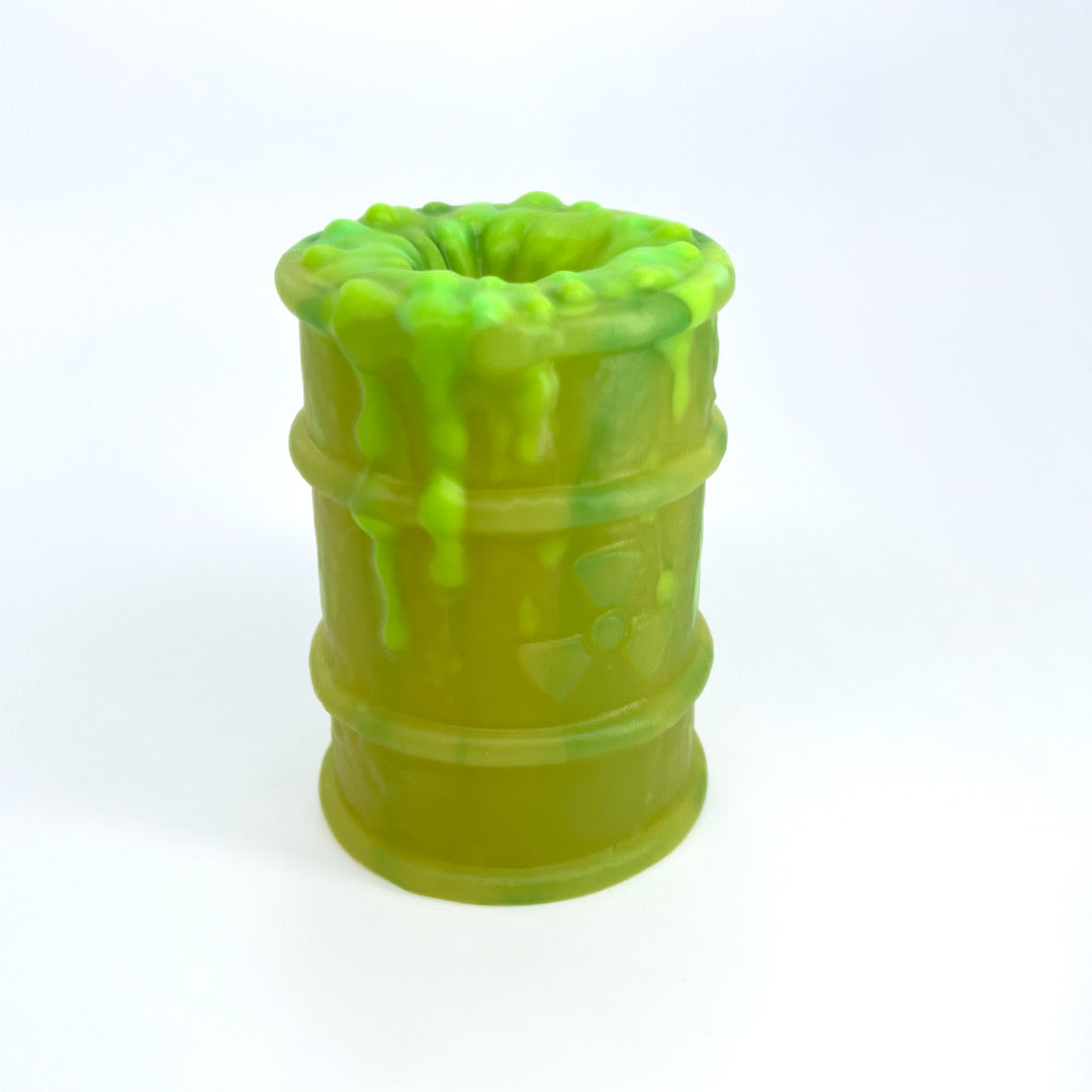 Toxxxik ‘Roll For Acid Damage!' #2 super soft (OO20) GITD mini closed-end pen/stroker (trans/ftm)