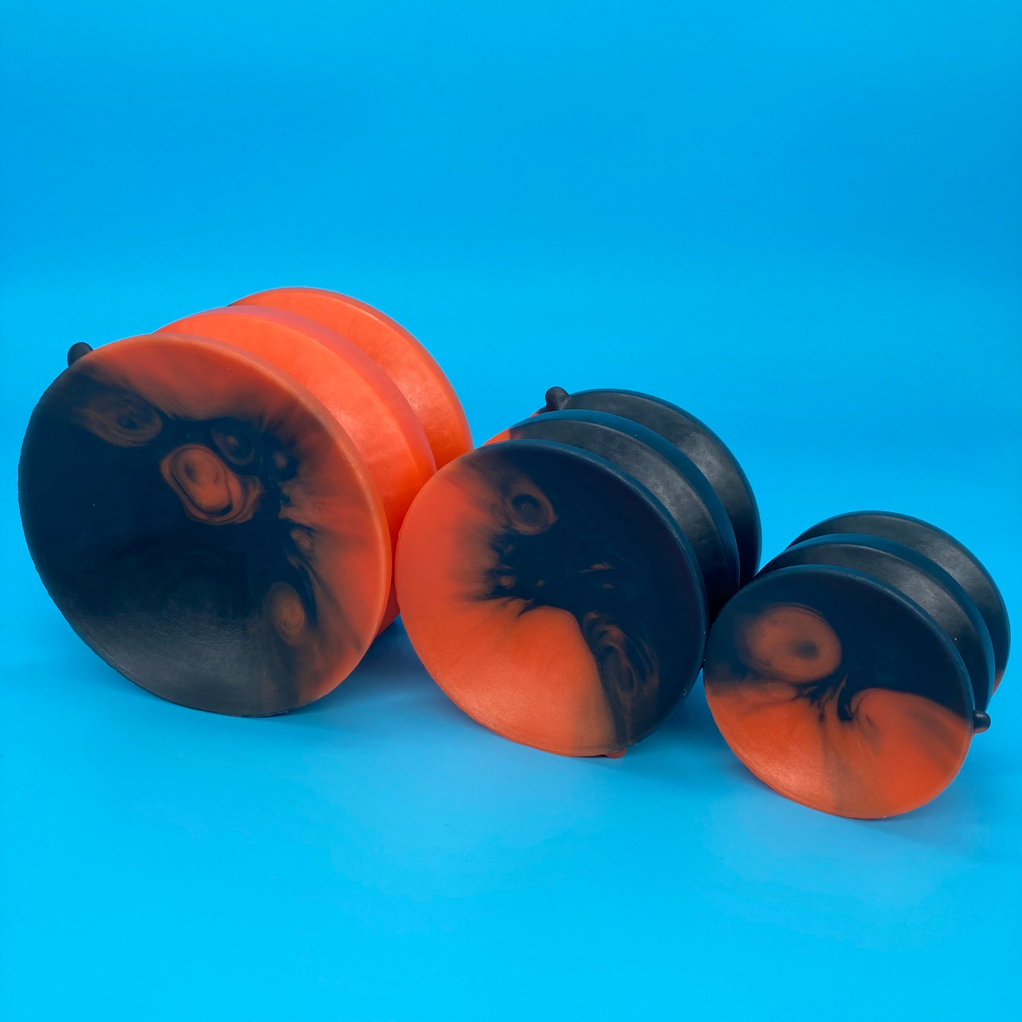 Halloween orange/black double-sided suction cup set small/medium/monstrous